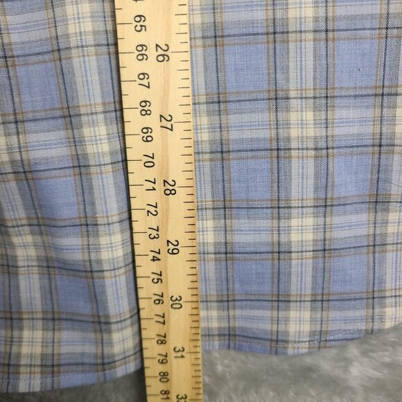 Peter Millar Shirt Mens 2XL Blue Check Plaid Long Sleeve Flex Finish Button Up - Picture 5 of 6